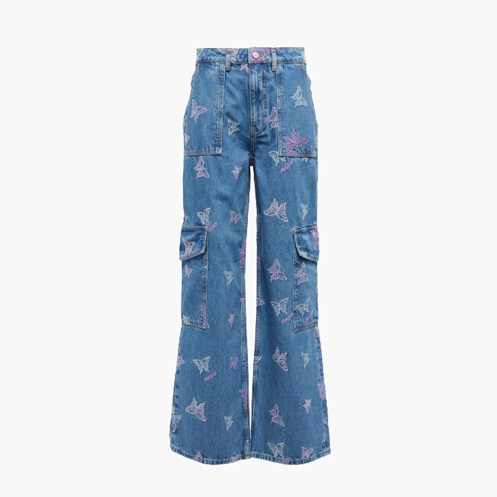 Pantalon Cargo jean mariposas